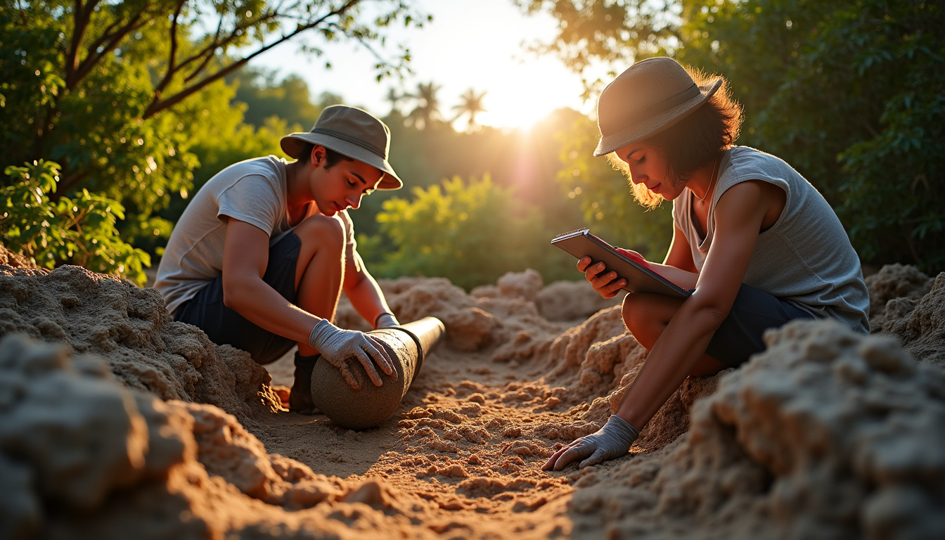 Archéologues en train d