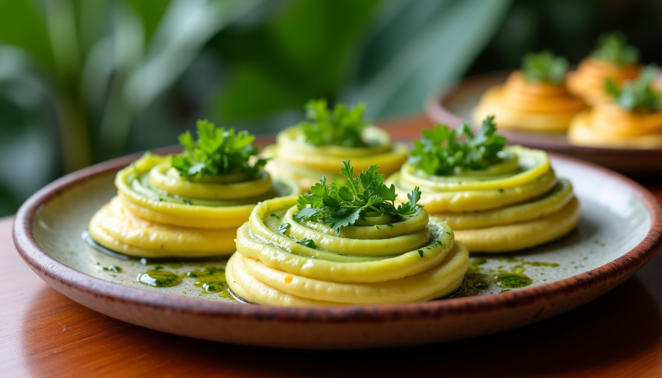 Assiette présentant différentes variantes de féroce d’avocat: morue, thon, végétarien