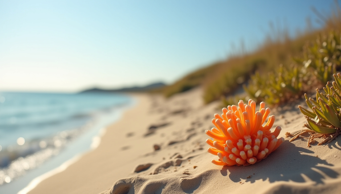 Coccoloba uvifera en bordure de plage montrant ses larges feuilles et son système racinaire développé