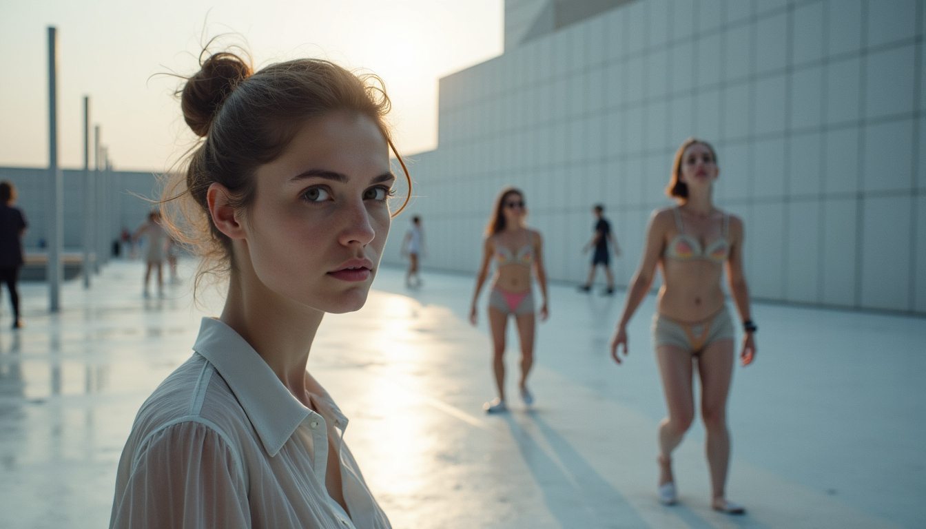 Comparaison visuelle entre des œuvres de Margaux Vander Noot et des artistes influents comme Marina Abramović et Yves Klein