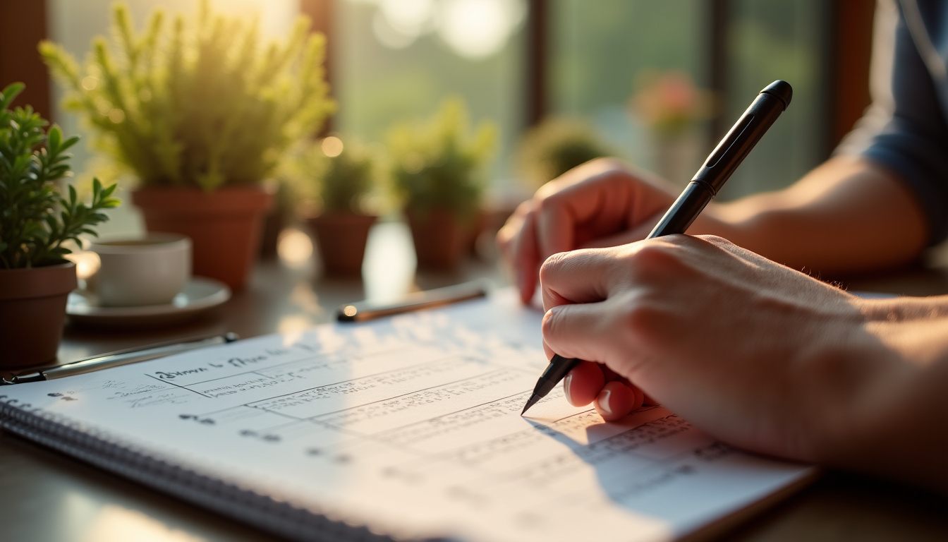 Personne remplissant un questionnaire d