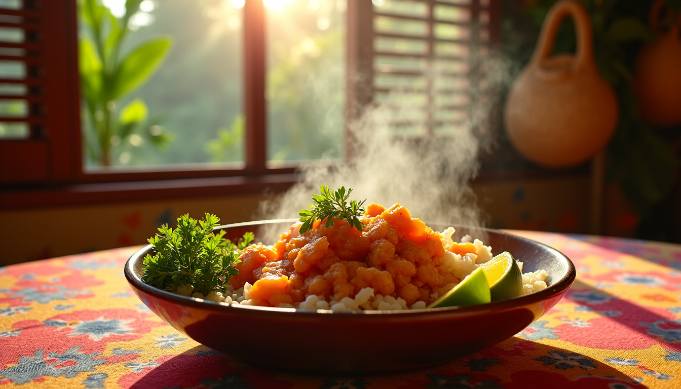 Plat de blaff de poisson servi dans un restaurant traditionnel en Martinique