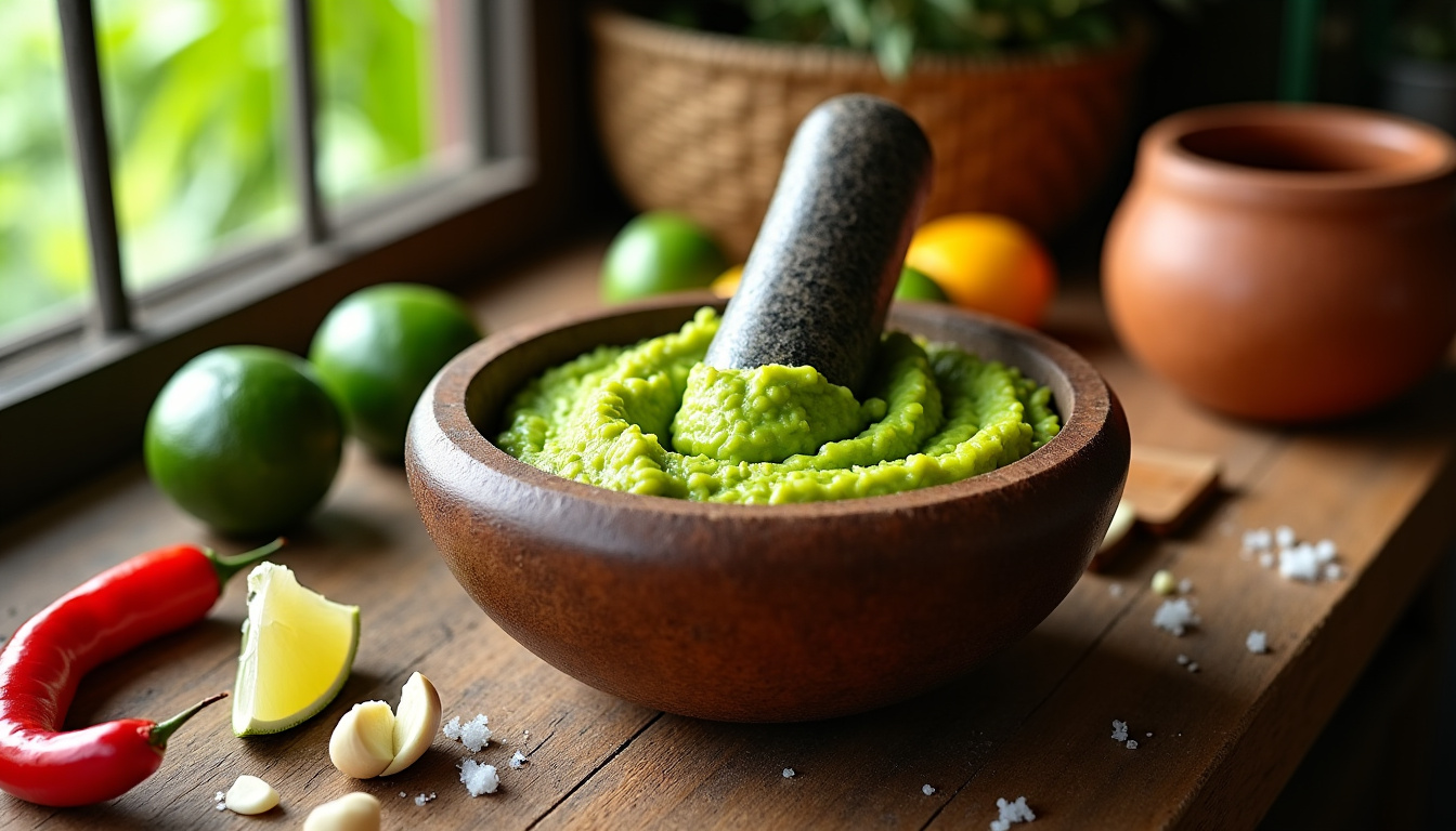 Préparation traditionnelle du féroce d’avocat en Martinique, dans une cuisine locale