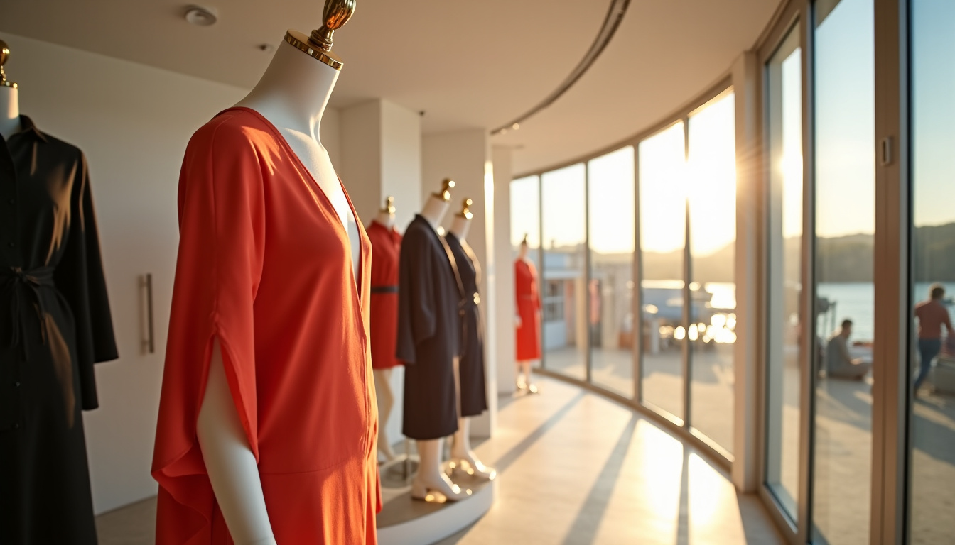 Showroom Vanita Rosa à Paris et St Barth, avec vêtements exposés dans un cadre élégant et lumineux