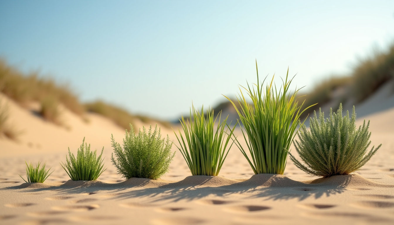 Tableau comparatif des espèces végétales utilisées pour la stabilisation des dunes: Coccoloba uvifera, filao et casuarina