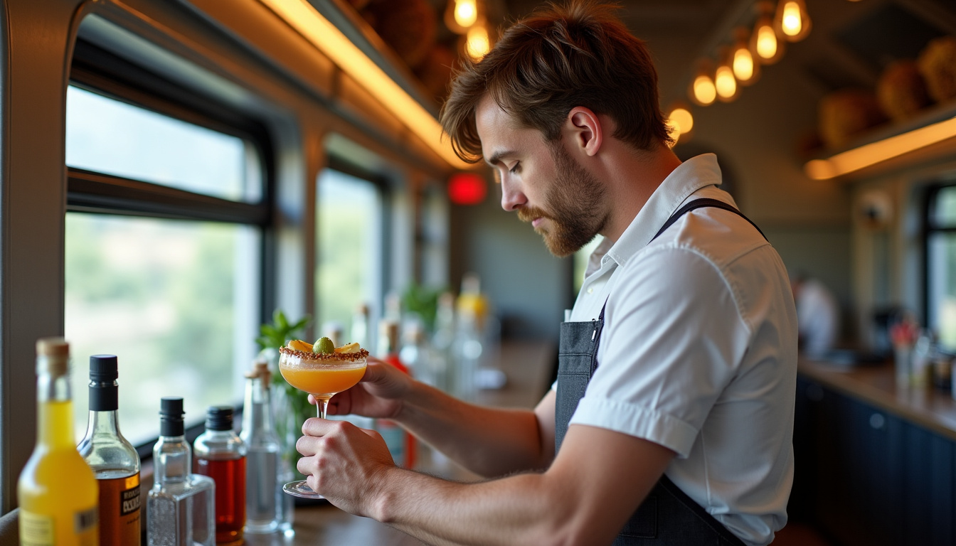 Un mixologue en train d