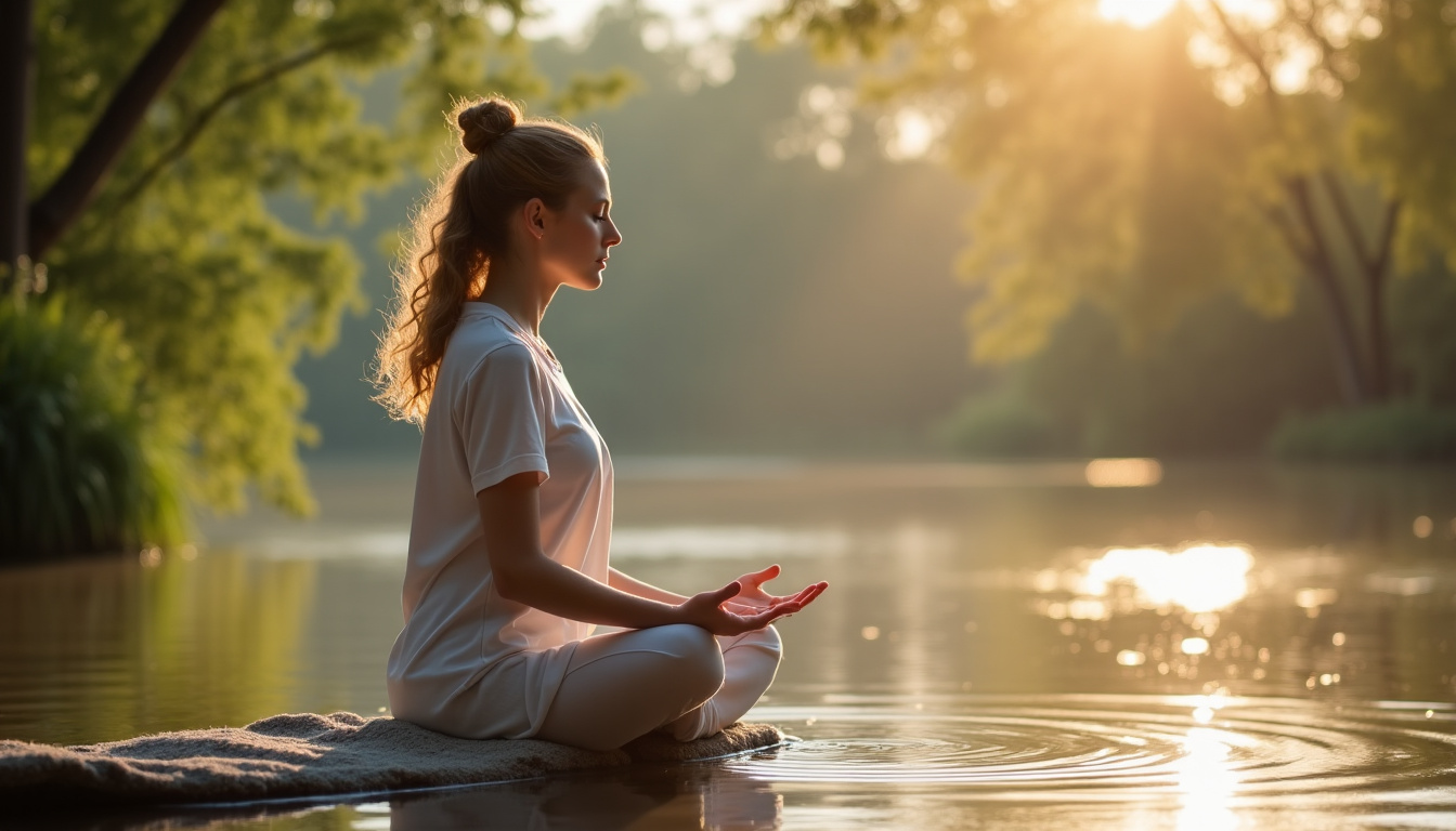 Une séance de bien-être avec Grégoire Bosc, mettant en scène des mouvements doux et la méditation