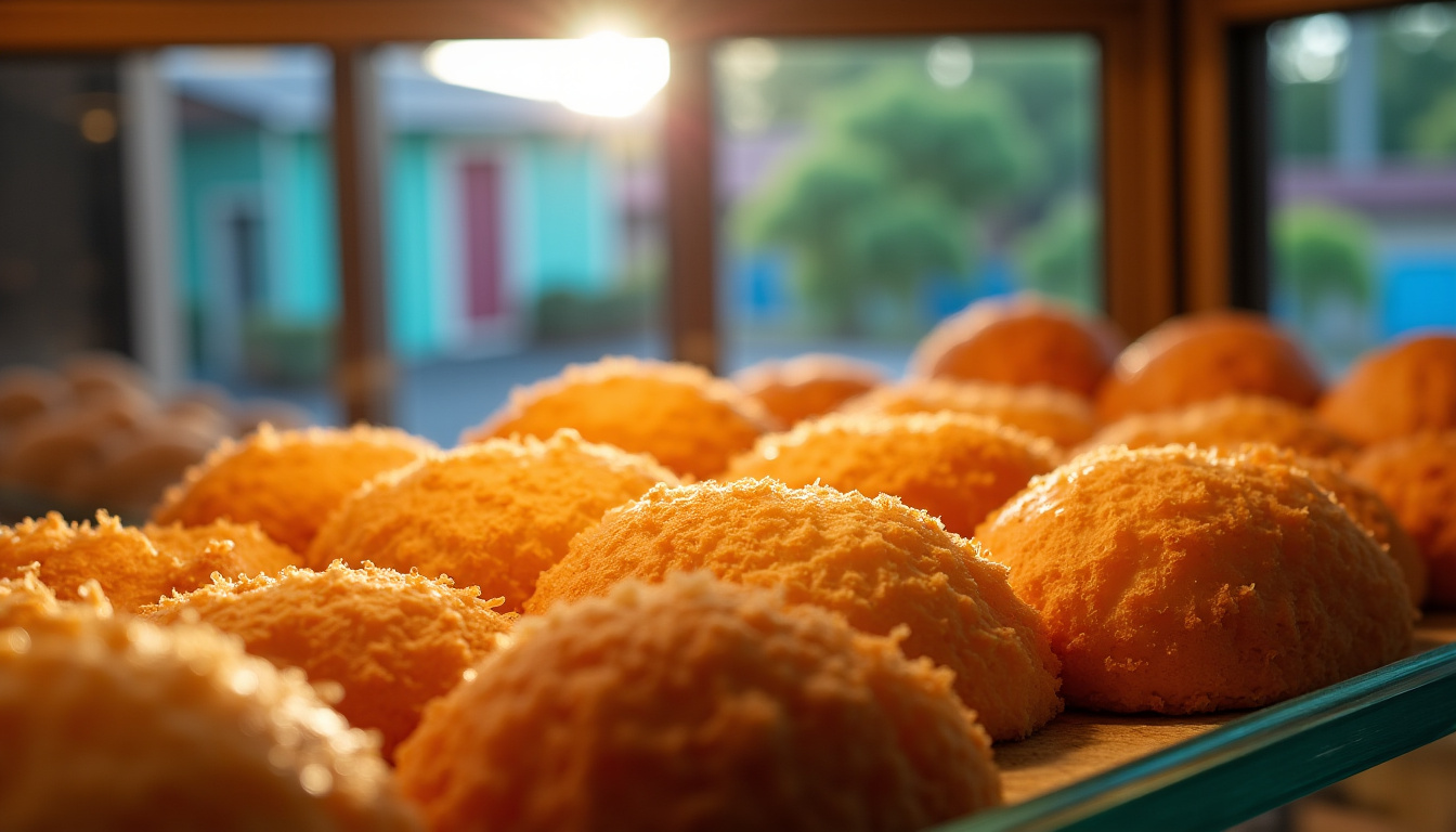 Vitrine de boulangerie aux Saintes remplie de Tourments d