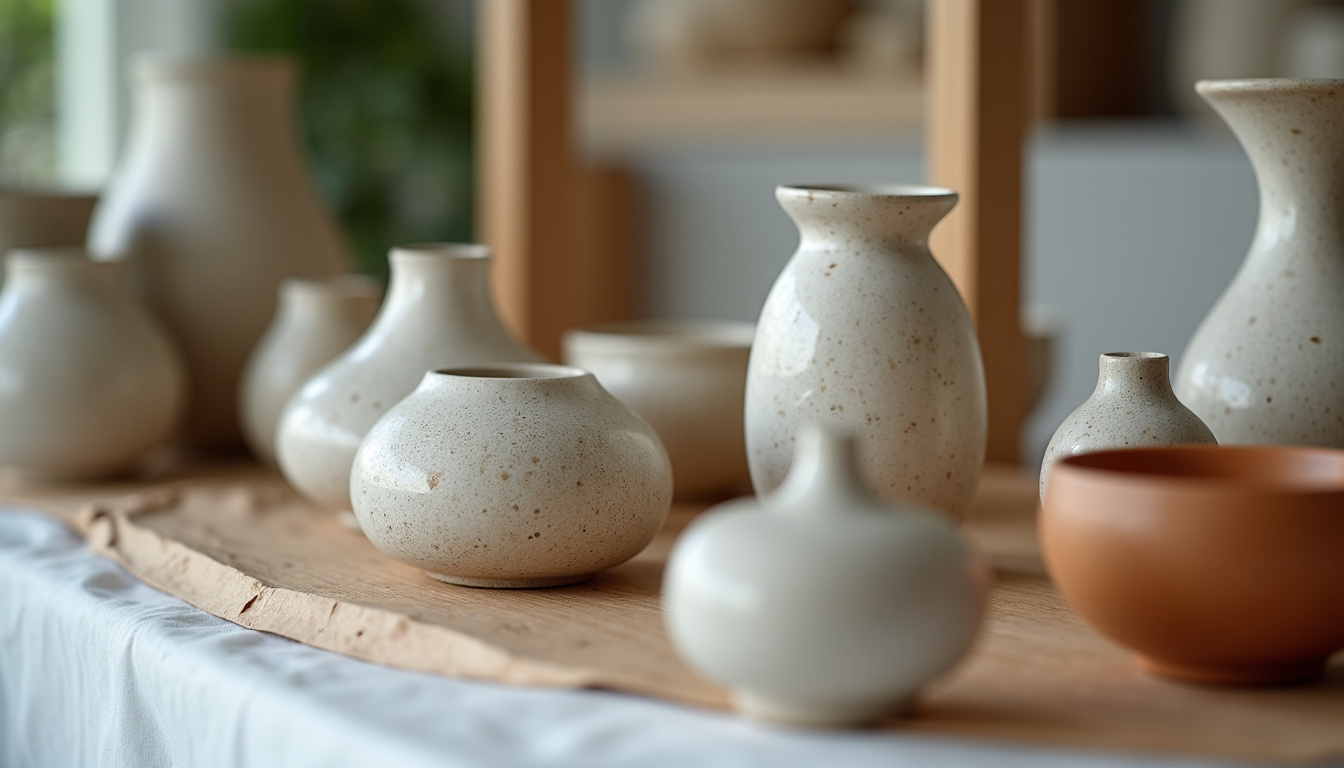 Vue intérieure de la boutique Coccoloba avec des objets en céramique exposés