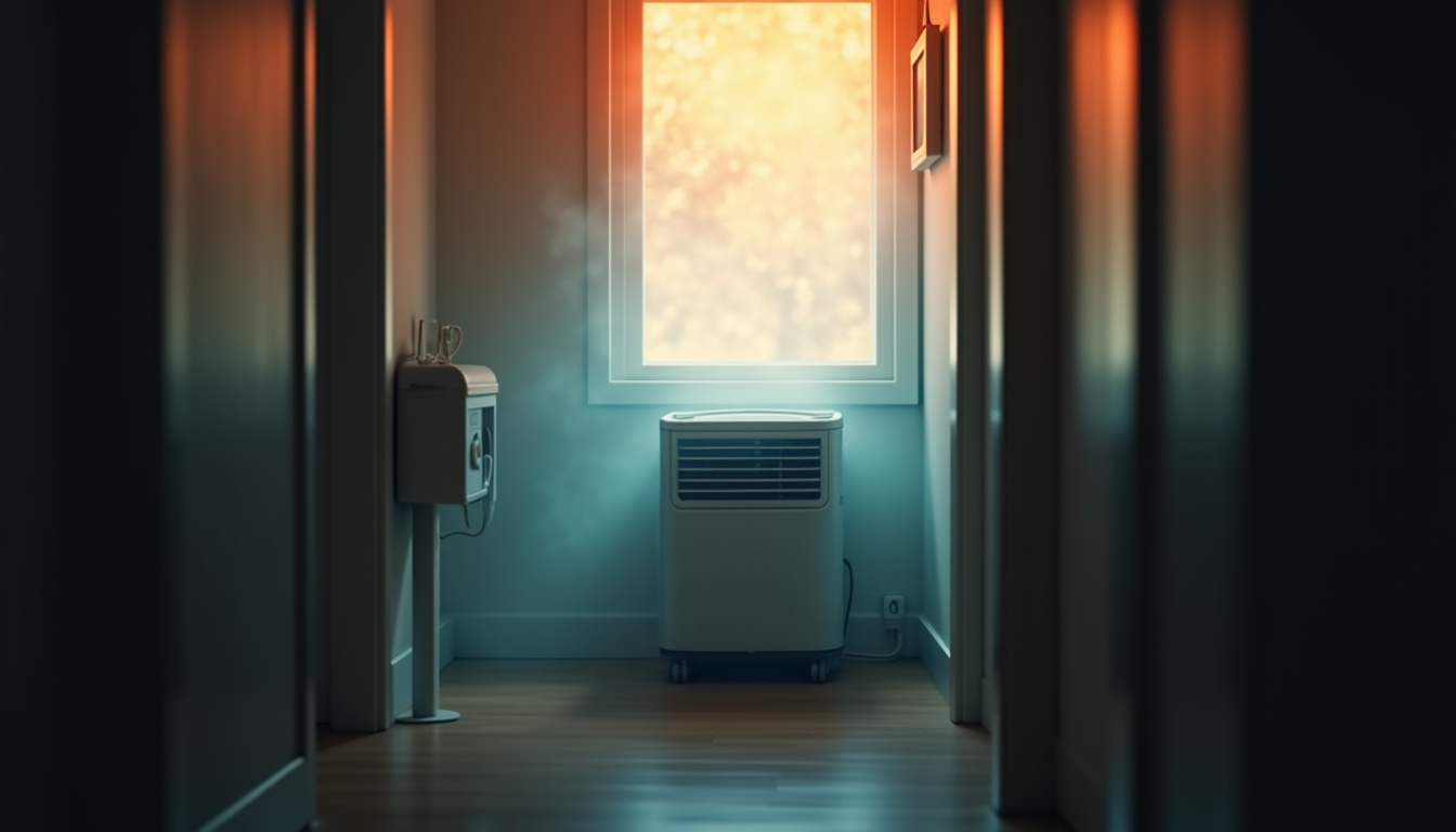 Représentation visuelle de la surchauffe d’une pièce due à un climatiseur sans évacuation mal conçu