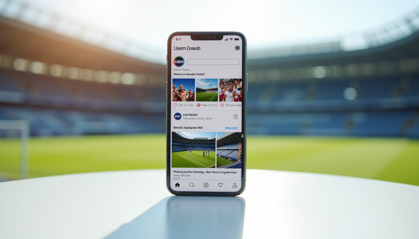 Capture d’écran des publications Instagram et Facebook de l’USEM avec photos de matchs et résultats