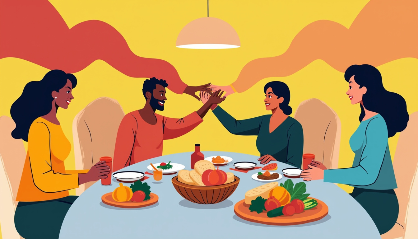 Illustration vectorielle de repas partagé trouvée sur Freepik