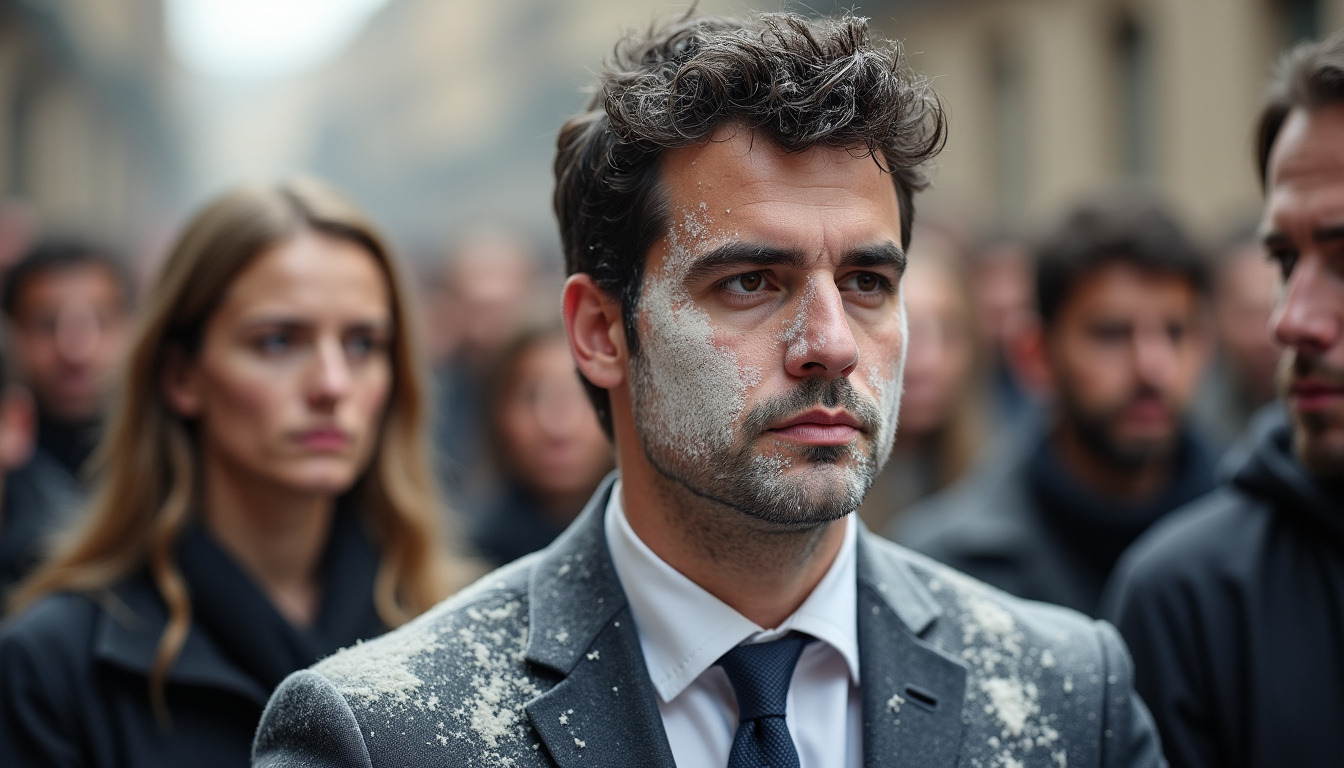 Jordan Bardella enfariné lors d