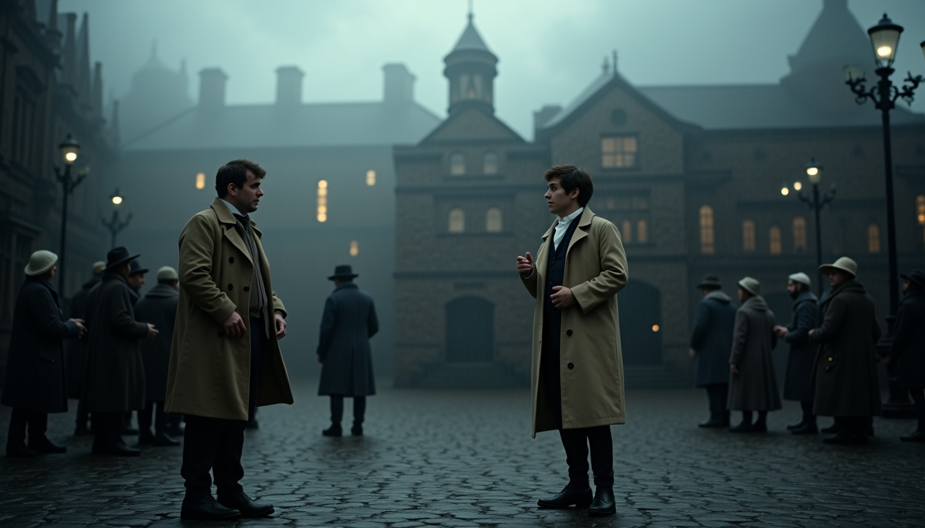 Steven Knight sur le plateau de tournage de House of Guinness, discutant avec l