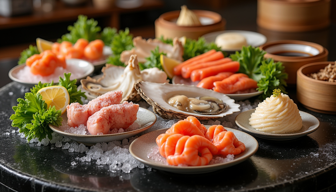 Buffet de fruits de mer frais et plats asiatiques à Best Buffet à Beaucaire