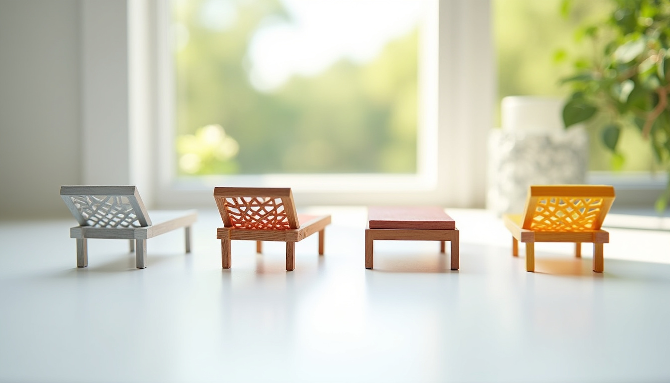 Comparaison visuelle des principaux matériaux utilisés pour les salons de jardin: aluminium, résine tressée, bois et plastique