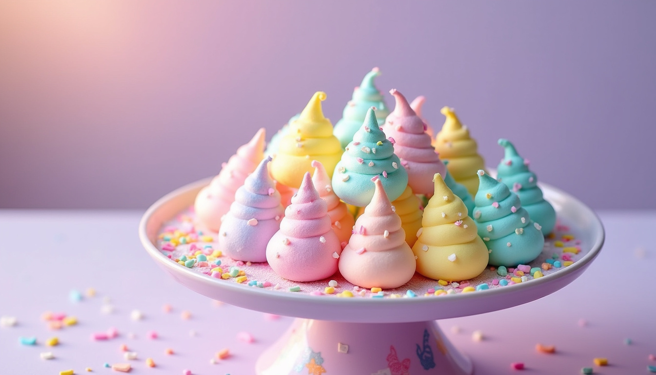 Des crottes de licorne en meringue rapide pour une fête magique en 2026