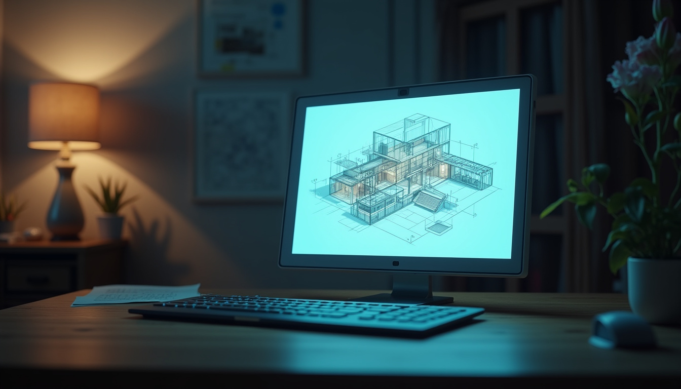 Interface ancienne de Kozikaza montrant un plan 2D avec visualisation 3D