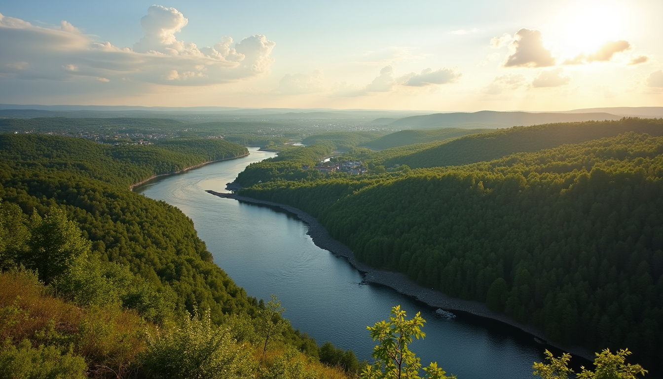 Vue générale du belvédère panoramique de Shawinigan avec la rivière Saint-Maurice en contrebas