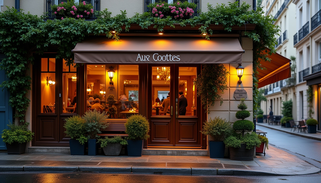 Vue extérieure discrète du restaurant Aux Cocottes situé au 29 rue Vineuse à Paris