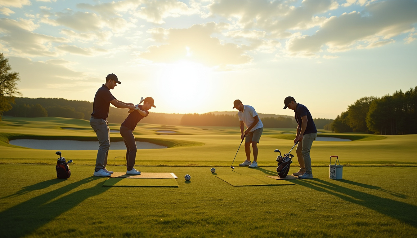 Cours de golf en plein air au practice du golf de Lésigny-Réveillon