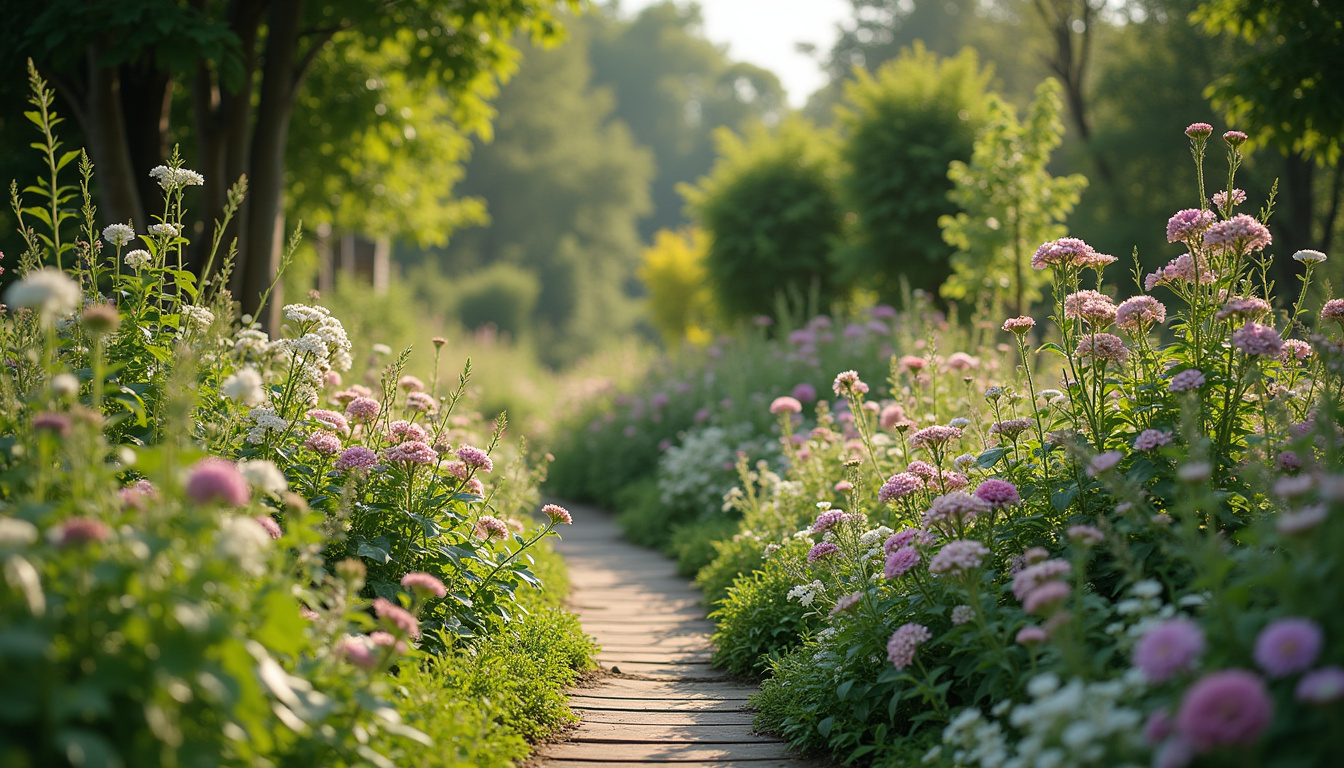 Jardin avec mélange de vivaces, grimpantes et couvre-sols, illustrant la biodiversité végétale