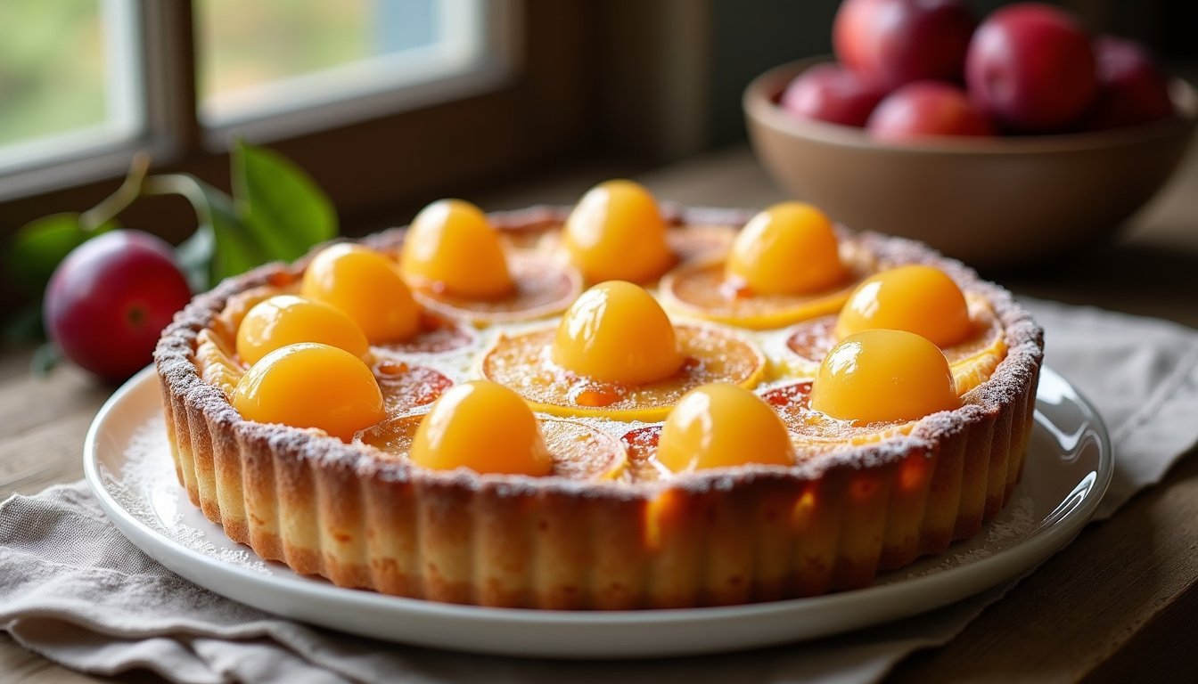 Préparation d'une tarte aux mirabelles selon une recette de cuisine-martine.com