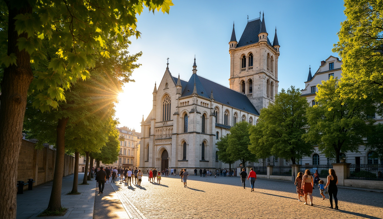 Vue de la cathédrale Saint-André et de la tour Pey-Berland à Bordeaux, en journée ensoleillée
